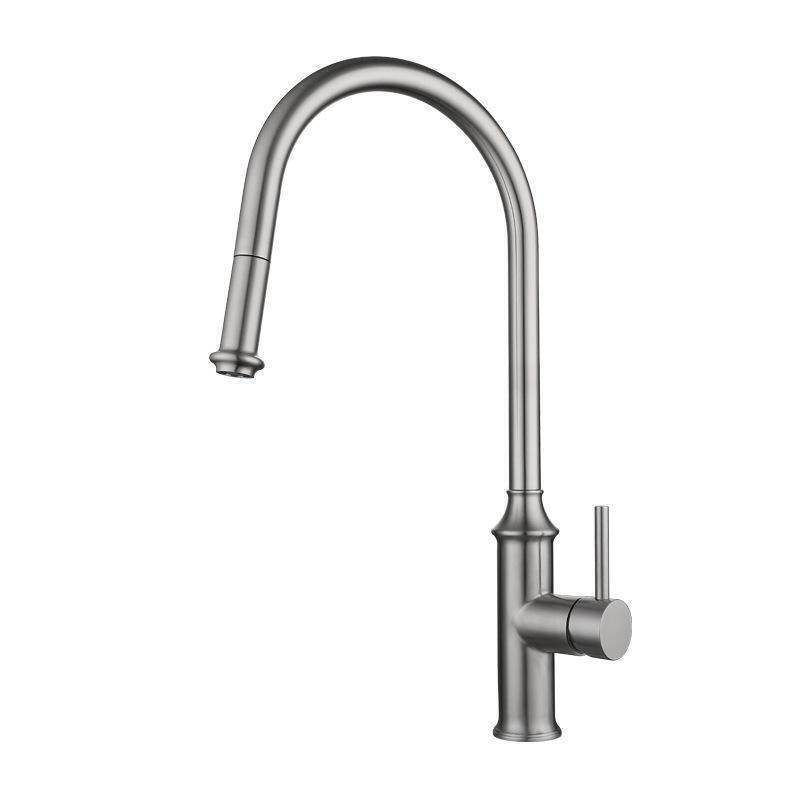 Topshower Black Kitchen Sink Faucet – High Arc Stainless, Pull-Out Sprayer, Touch-On, Matte Black