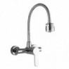 Wall Mounted Brass Rotatable Modern Chrome Tall High Arc Kitchen Tap