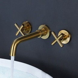 Brushed Gold Wall Mount Tap...